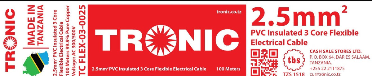 2.5mm 3 Core Flexible Cable – Tronic Tanzania