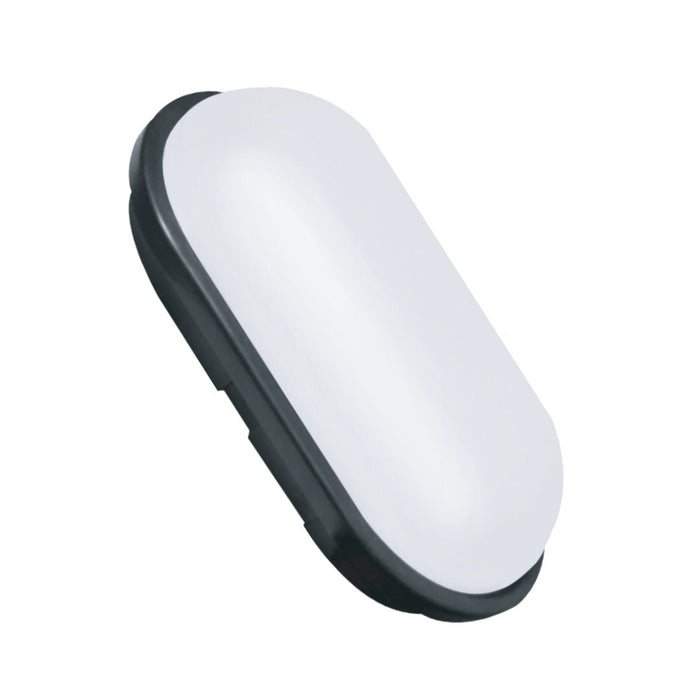 15W IP54 Black Oval LED Ceiling Light – Surface Mounted Bulkhead Light