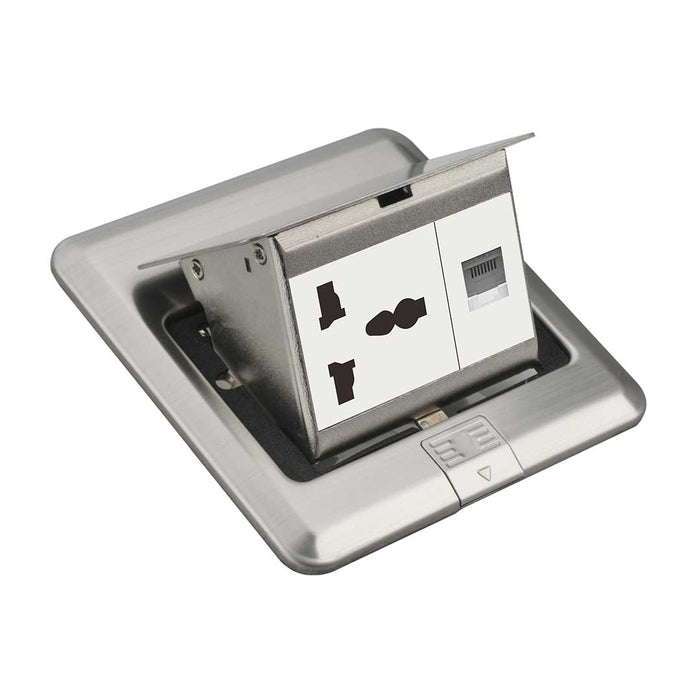 Access Floor Socket – 13A Universal Socket + RJ45 BF POPU-07-UN