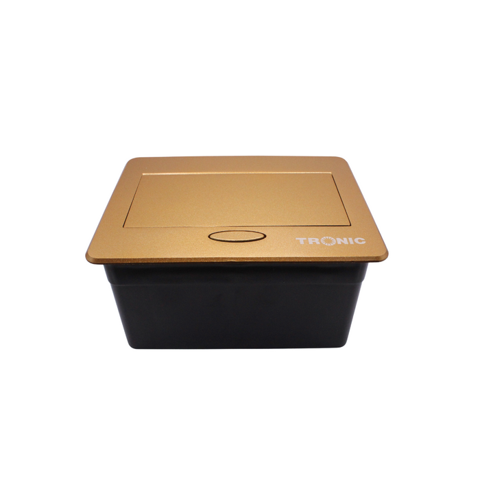 Golden Desktop Pop-Up Box with 2x RJ45 Data Modules