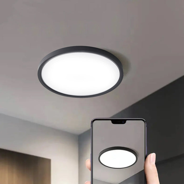 Ceiling Light LED Round Slim 40W - Sleek Black Finish