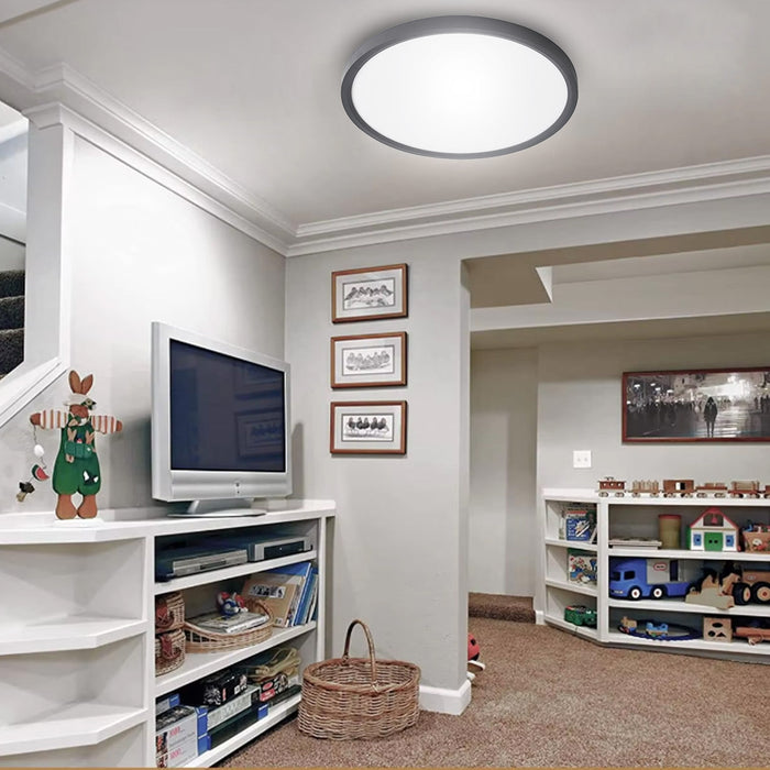 Ceiling Light LED Round Slim 60W - Black Trim, Tunable Color