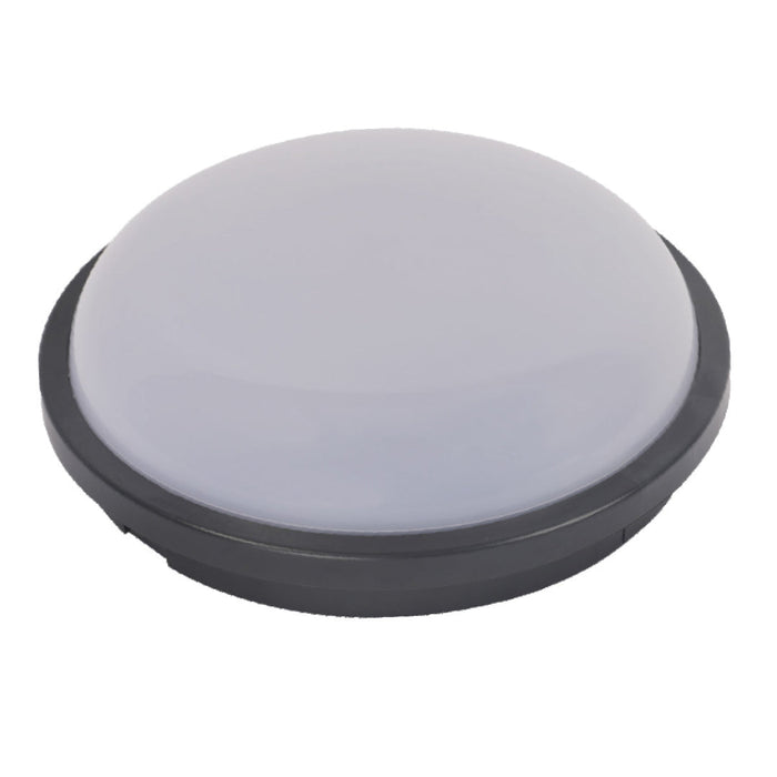 Round Black LED Warm White Bulkhead 15 Watts