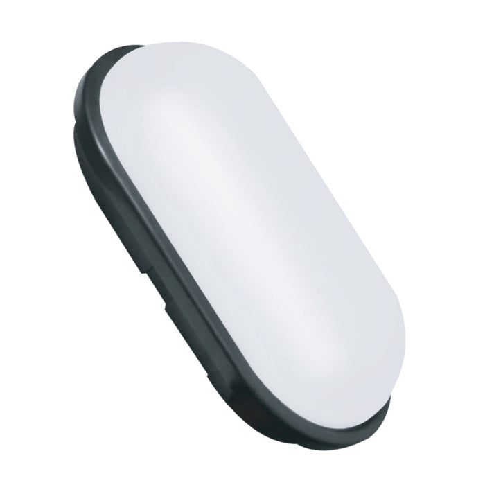 20W IP54 Black Oval LED Ceiling Light – Surface Mounted Bulkhead