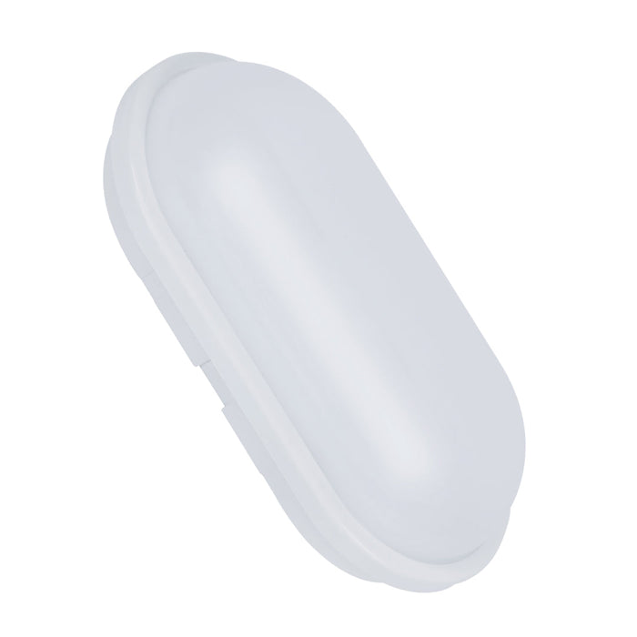 20W IP54 Oval LED Ceiling Light – White Surface Mounted Bulkhead