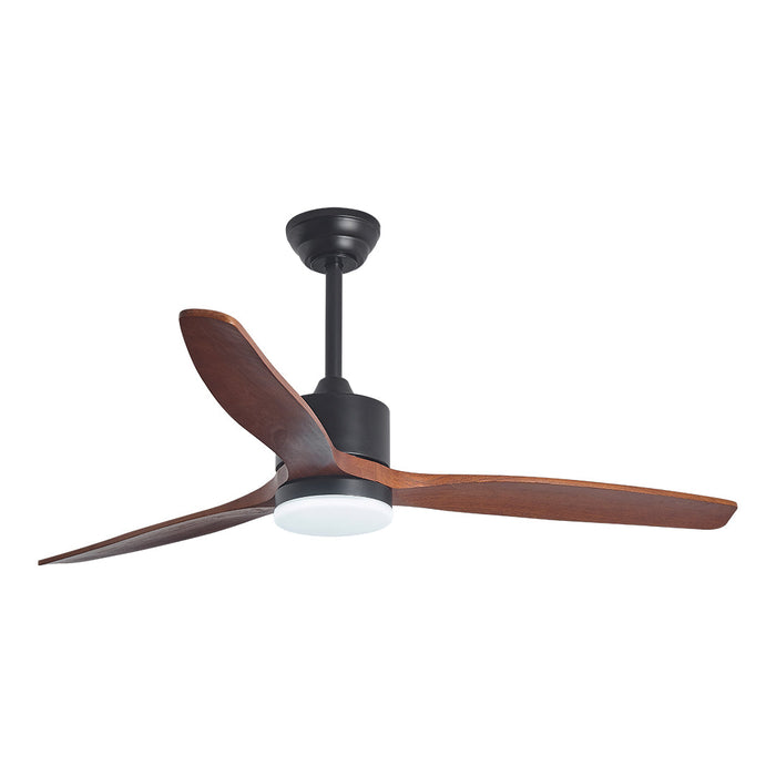 Modern Ceiling Fan with Wooden Blades & Integrated LED – 52 Inch