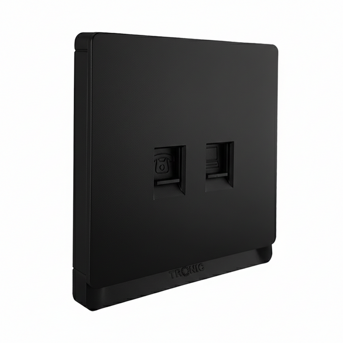 PC and Telephone Socket – Black