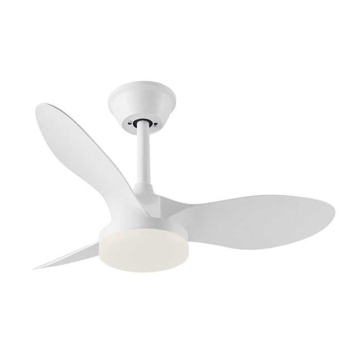 Minimalist White Ceiling Fan with LED Light – 3 Blades