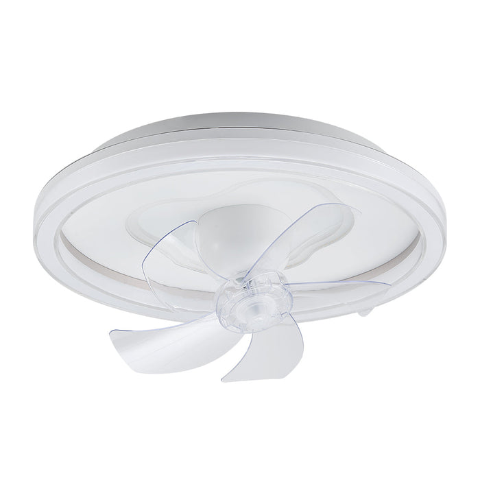 Round LED Ceiling Fan with Transparent Blades – Tri-Color Light