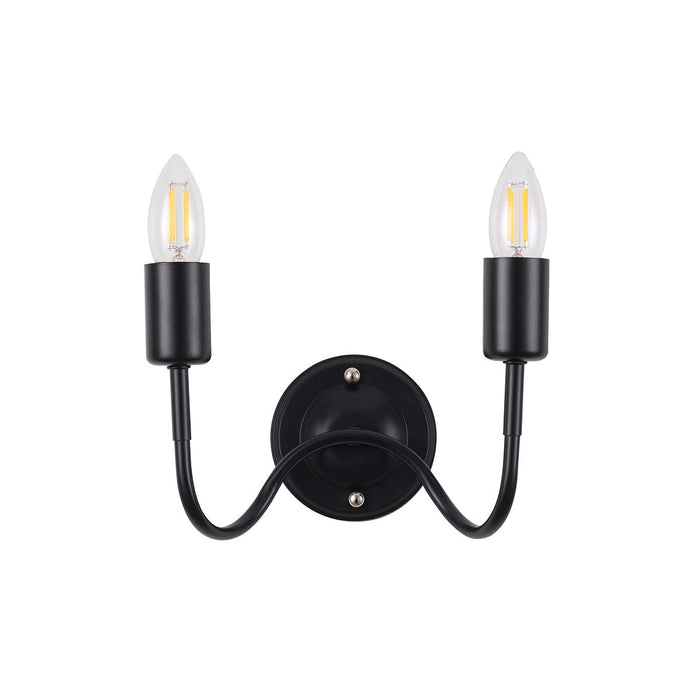 Iron Wall Lamp Black 2XE27 BK