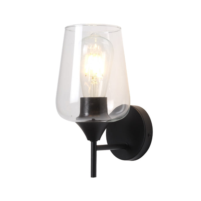 Straight Arm Black Wall Light