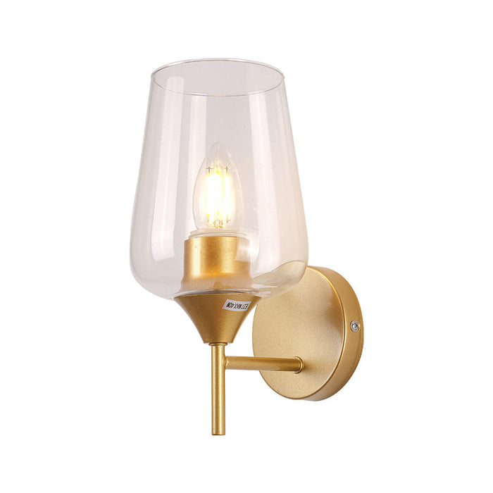 Golden Accent Fixture with Clear Dome Shade & Round Base