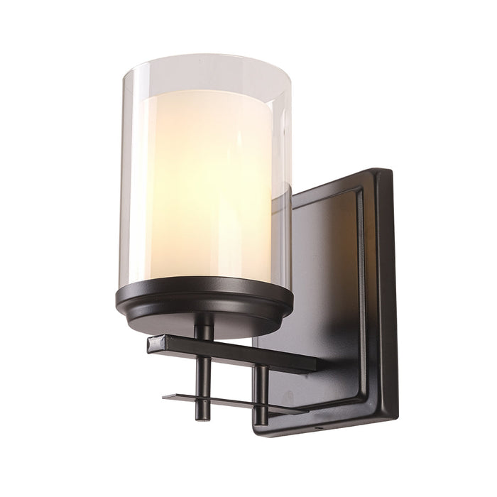 Matte Black Frame with Frosted Glass Cylinder