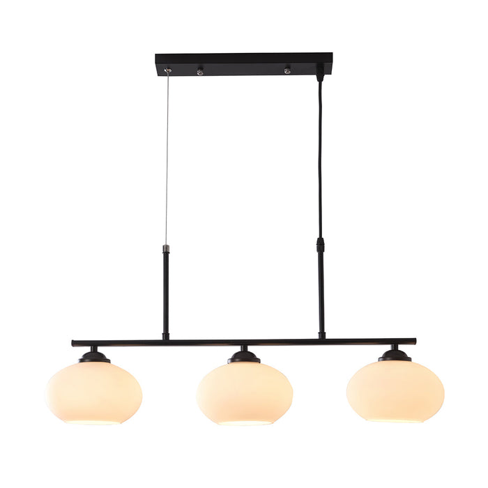 Black & White 3-Light Glass Pendant