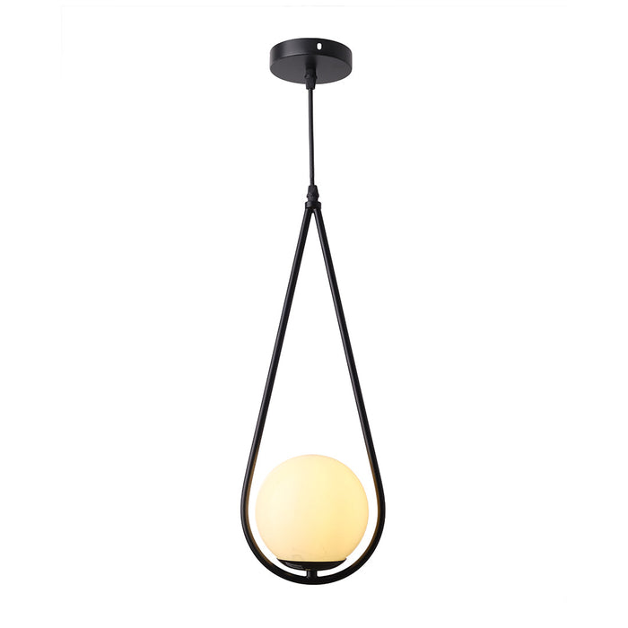 Black Drop Pendant with Glass Globe
