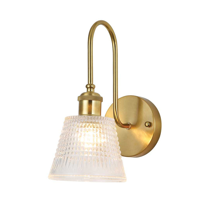 Textured Crystal-Cut Glass Wall Light