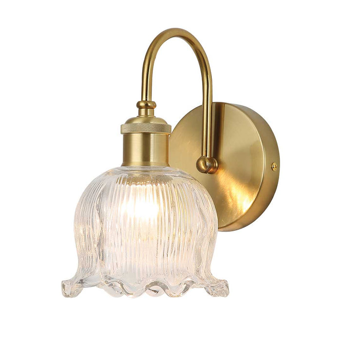 Classic Rippled Clear Glass Wall Light