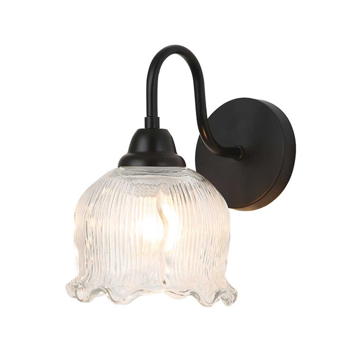 Clear Textured Glass Wall Light