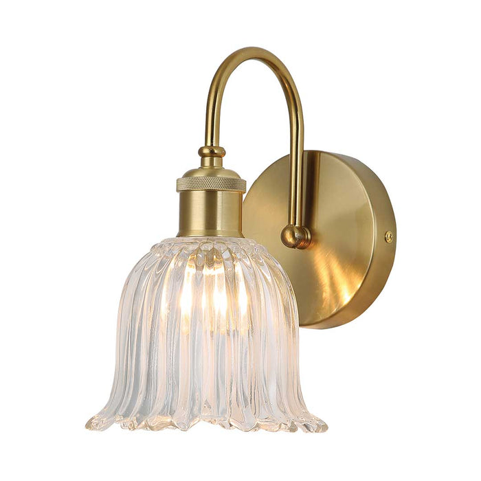 Ribbed Clear Glass Wall Light