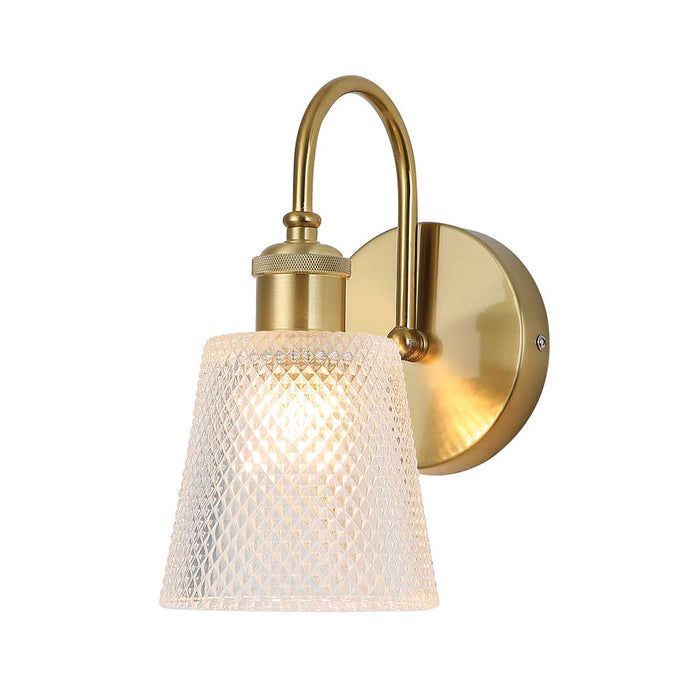 Diamond-Textured Clear Glass Wall Light