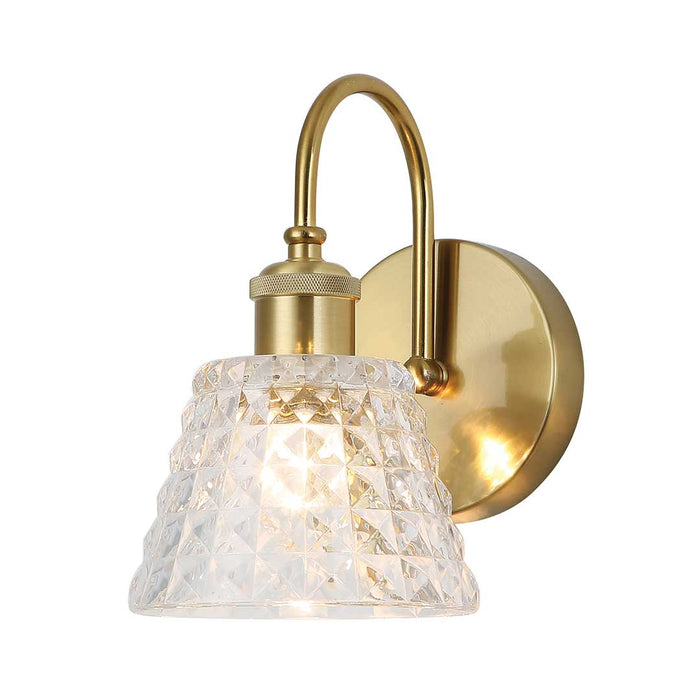 Diamond-Cut Clear Glass Wall Light