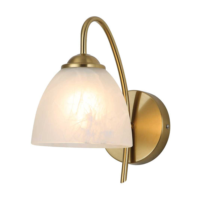 Elegant Frosted Glass Wall Light with Brass Finish