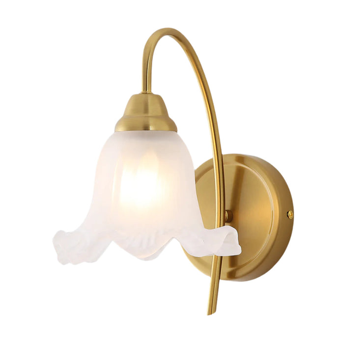 Elegant Gold Wall Light with Frosted Glass Shade