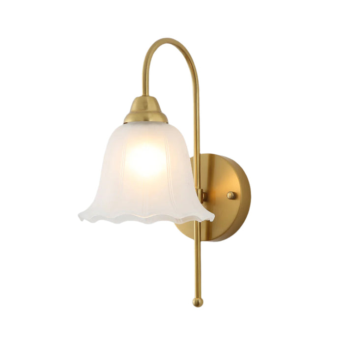 Vintage Frosted Glass Wall Light with Brass Finish