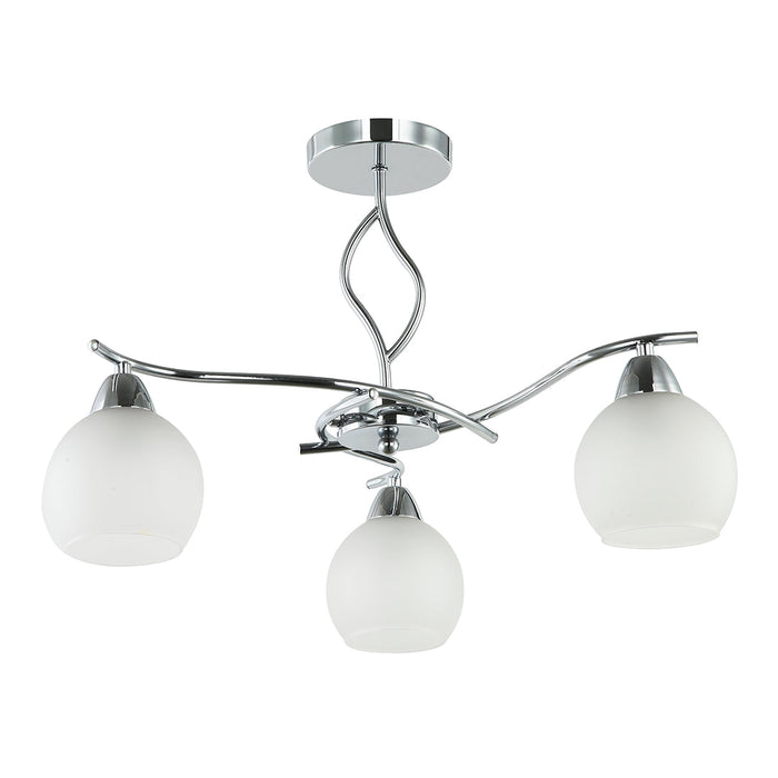 Silver & White 3-Light Pendant