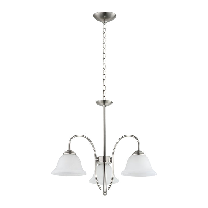 Elegant Silver 3-Light Pendant with Frosted Glass Shades