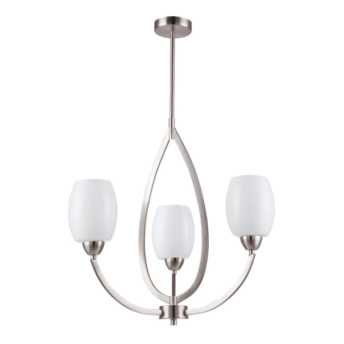 Elegant Silver 3-Light Frosted Glass Pendant
