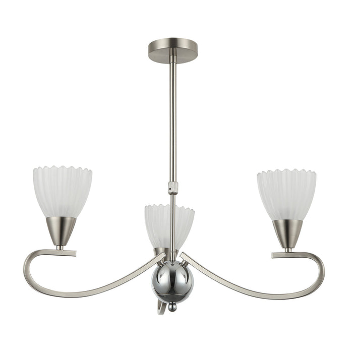 Elegant Silver 3-Light Frosted Glass Pendant