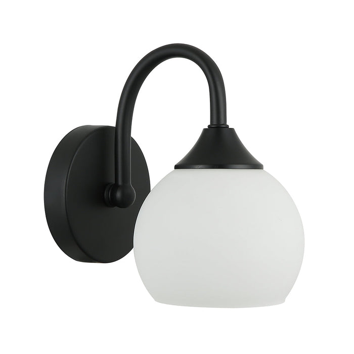Elegant Black Wall Lamp with Frosted Glass Shade