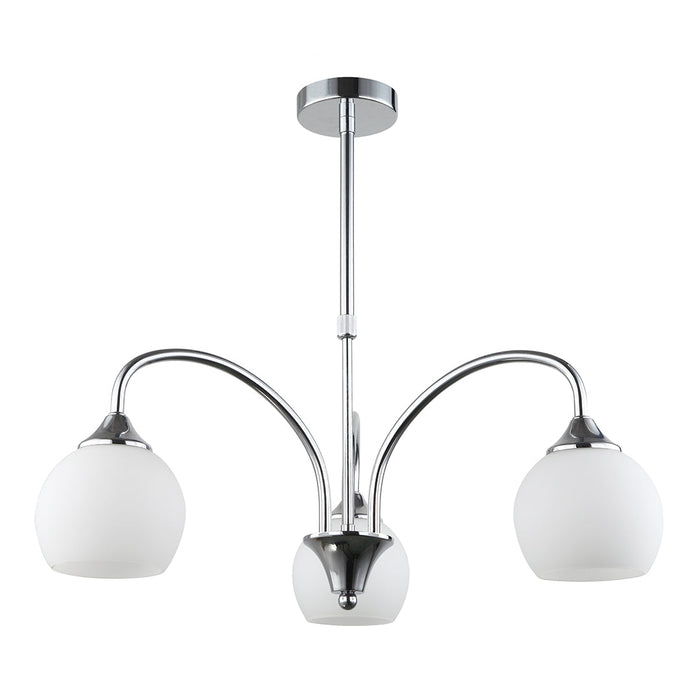 Silver & White 3-Light Elegant Pendant Lamp