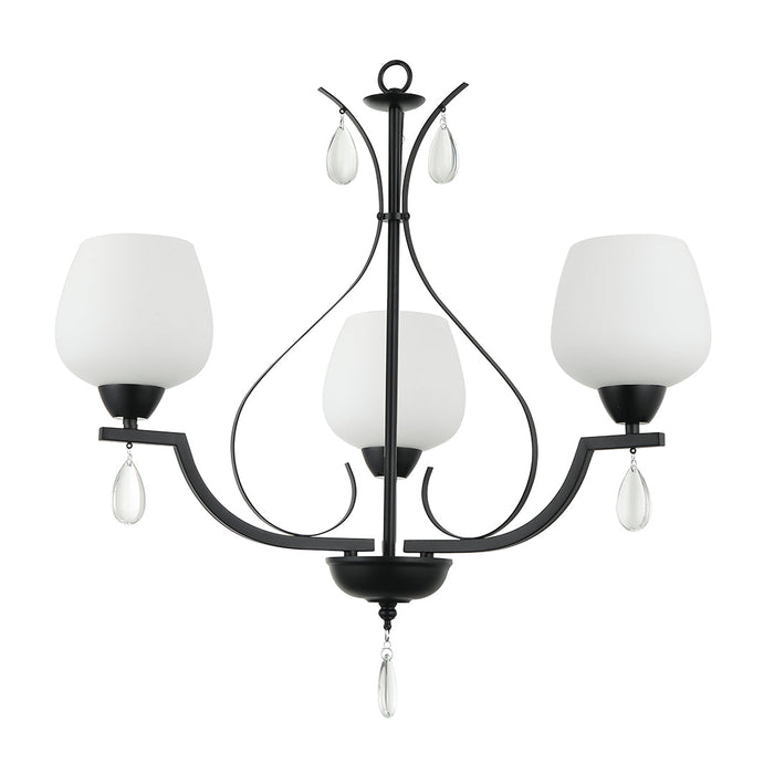 Elegant Black 3-Light Pendant with Frosted Glass Globes