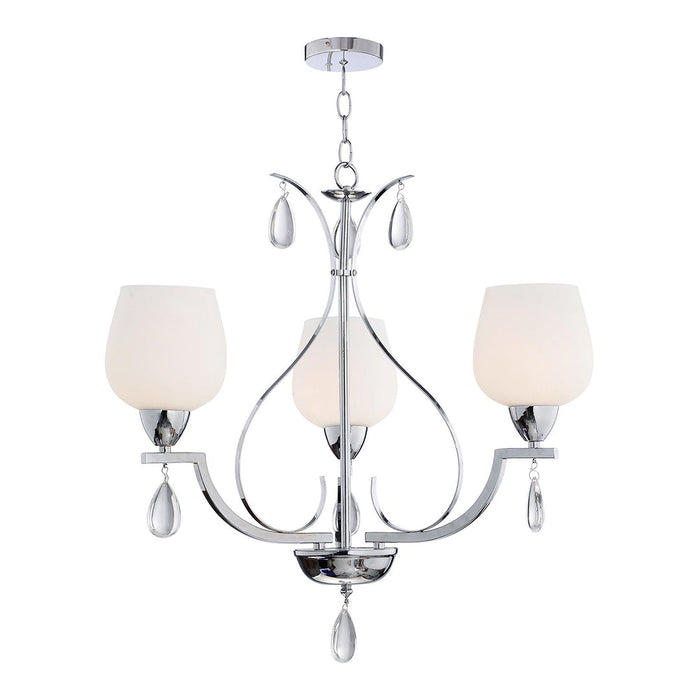Silver 3-Light Frosted Glass Pendant