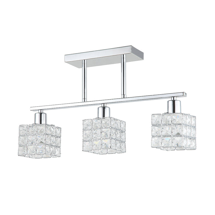 Pendant Lamp – 3-Light Silver Ceiling Fixture with Textured Glass Shades