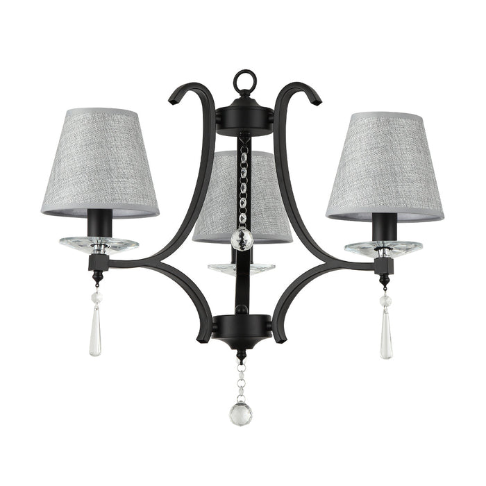 Elegant Black/Grey Pendant Lamp with Fabric Shades