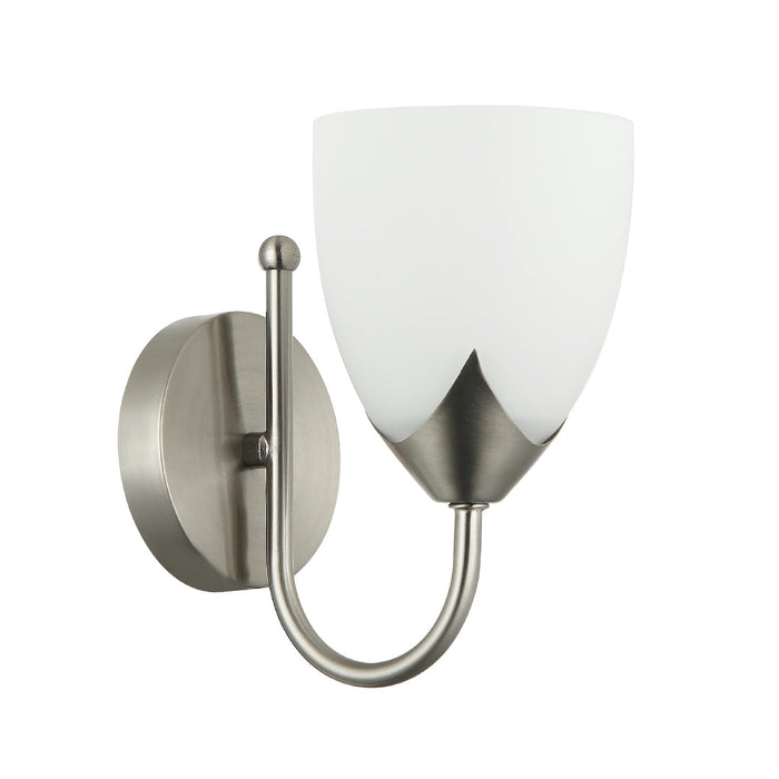 Elegant Silver and White Wall Lamp