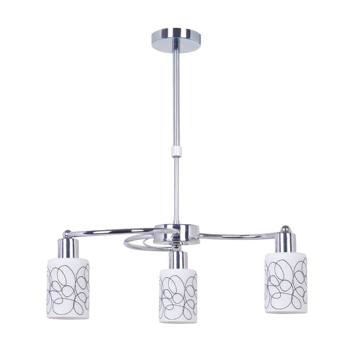 3-Light Pendant Lamp – Decorative Square Glass Shades