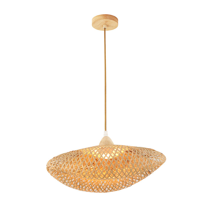 Bamboo Pendant Lamp – Natural Wood Finish, 40cm