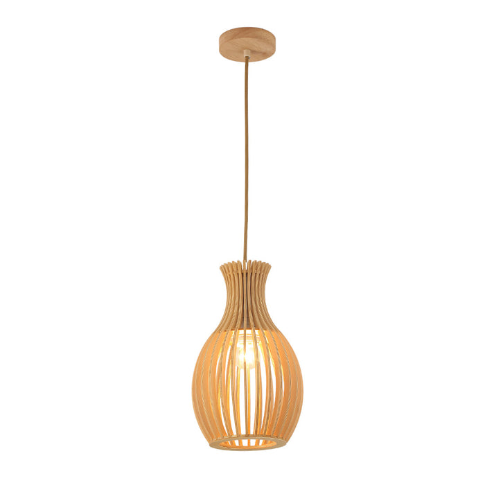 Wood Pendant Lamp – Vase-Shaped Design
