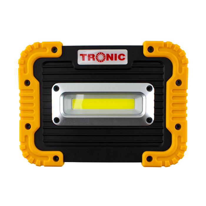Compact Rechargeable LED Flood Light – 10W COB, Yellow/Black