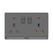 Screwless Double Socket with Neon Indicator Grey Kenya – Tronic
