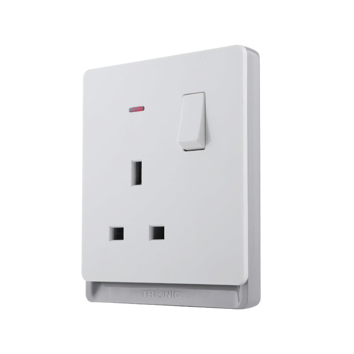 13A Single Switch Socket with Neon Indicator – Ivory
