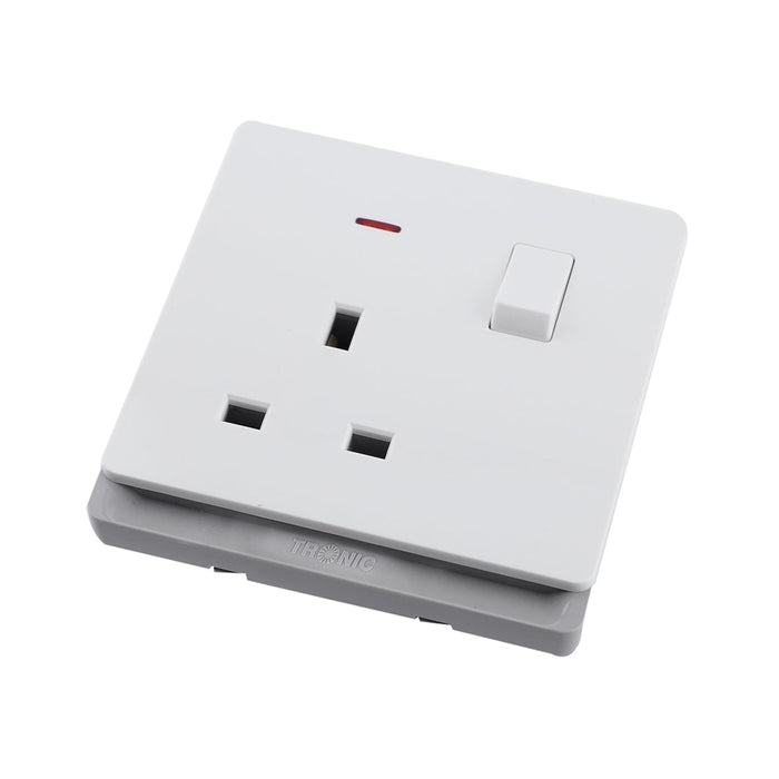 13A Single Switch Socket with Neon Indicator – Ivory