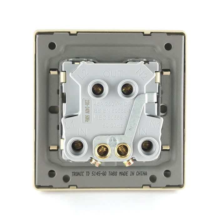 Gold 45A 1-Gang Double Pole Switch with Neon