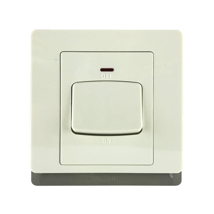 Ivory Double Pole Switch - 45Amps