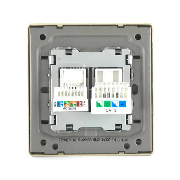Gold Telephone + PC Socket (Cat 6)