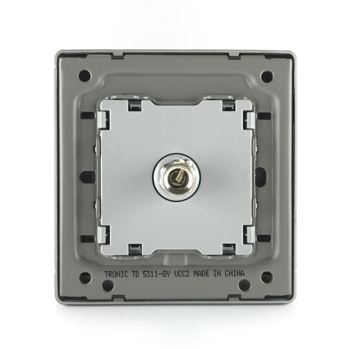 Grey TV Socket – Screwless Design with Modern Finish